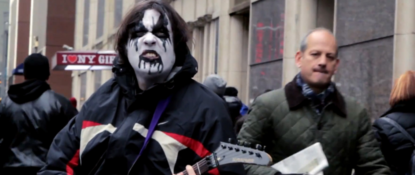 Metal Comedian Dave Hill Goes Black Metal Street Busking In NYC