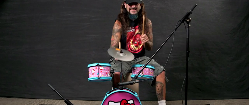 Watch Mike Portnoy Attempt To Cover Slayer, Metallica, Etc. On A Hello Kitty Drum Kit