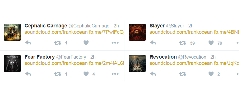 Slayer, Dying Fetus, Fear Factory & More Probably Aren't Really Tweeting About Frank Ocean
