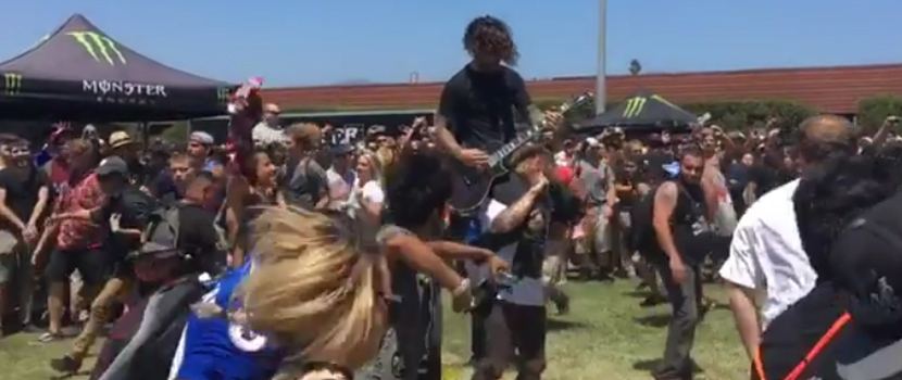Watch Vanna Go Piggybacking In The Pit At Pomona 'Vans Warped Tour' Date