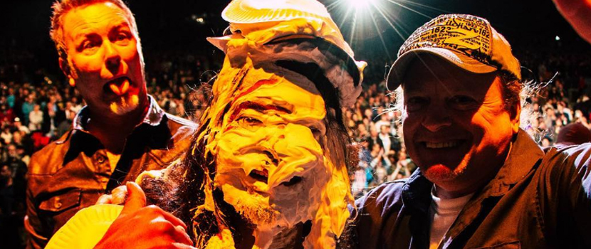 Metallica Play Acoustic "For Whom The Bell Tolls", Robert Trujillo Gets Pied For His Birthday