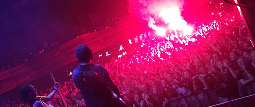Fans Light Off Flares In The Audience At Asking Alexandria's Moscow Show