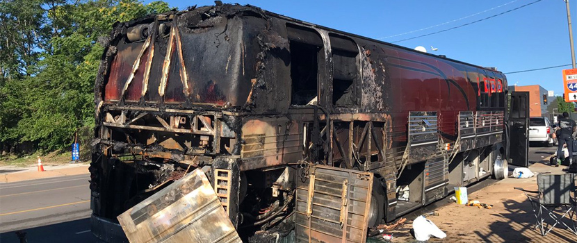 Hundredth & Being As An Ocean's Tour Bus Caught Fire