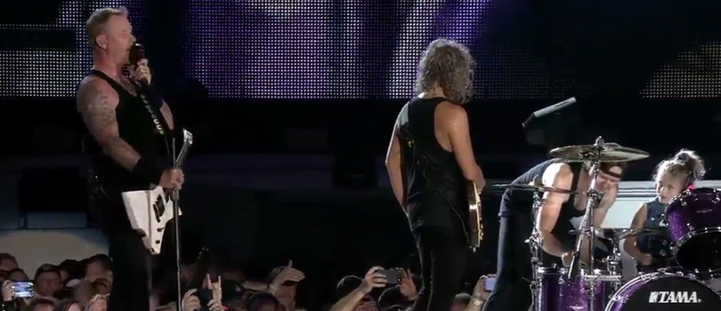Metallica Bring Young Fan Onstage In Detroit, MI