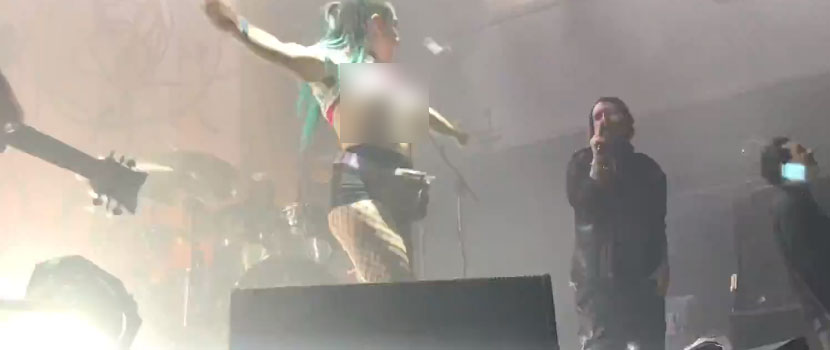 Marilyn Manson Takes Off His Pants At Vegas Show, Partially Clothed Fan Performs NSFW Dance Routine