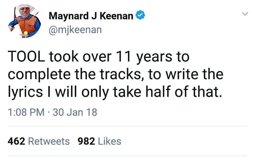 Maynard James Keenan's Tool Tweet