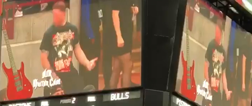 Watch This Man Rock Out To A Power Trip Song At A Chicago Bulls Vs. Detroit Pistons Game