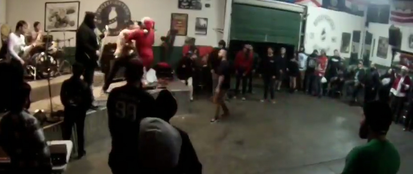 Watch A Moshing Santa Smack Up The Singer Of Deathcore Band Smack'd Up At Sacramento Show