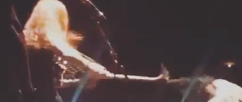 Watch Phil Demmel Nearly Accidentally Scalp A Stagediving Fan With His Guitar At Los Angeles Vio-lence Show