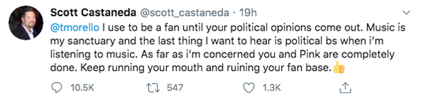Tom Morello Tweet