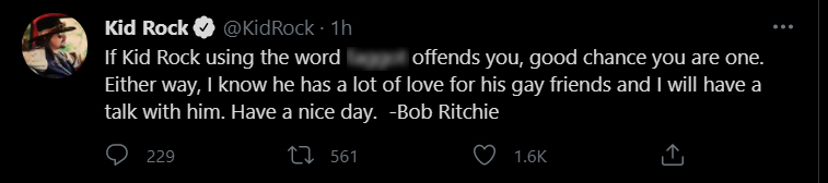 Kid Rock's Tweet