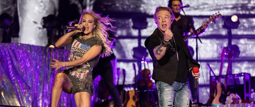 Watch Axl Rose Join Carrie Underwood Onstage For A Pair Of Guns N' Roses Covers