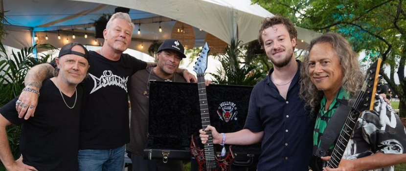 Watch Metallica And Eddie Munson (Joseph Quinn) Jam "Master Of Puppets" Together Backstage At This Year's 'Lollapalooza'