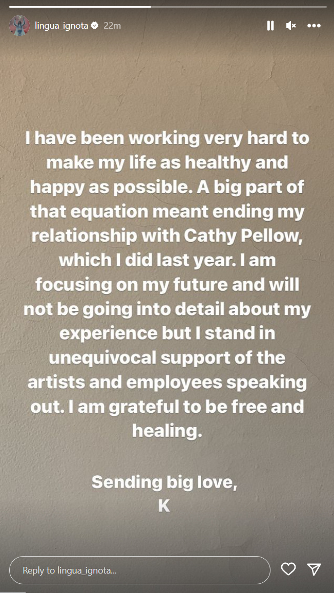 Lingua Ignota's Instagram