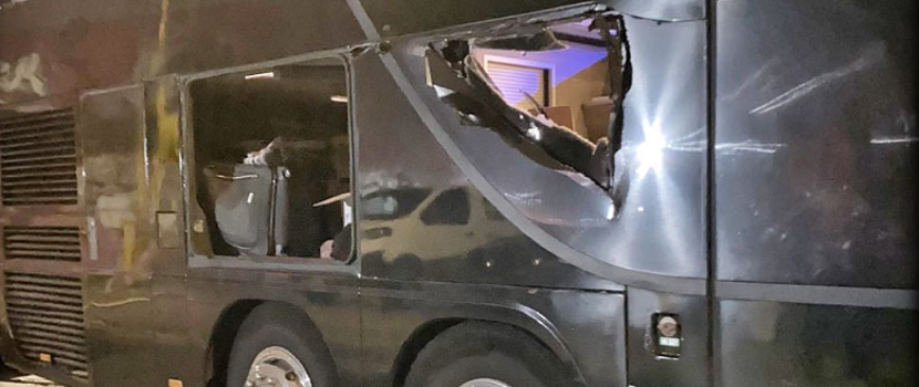 Obituary's Bus Struck By Car In Glasgow