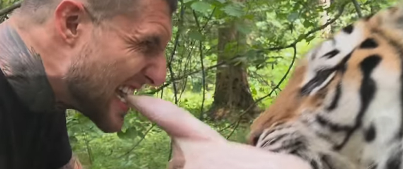 Slaughter To Prevail's Alex Terrible Lost Part Of His Tooth Playing Tug Of War With A Tiger