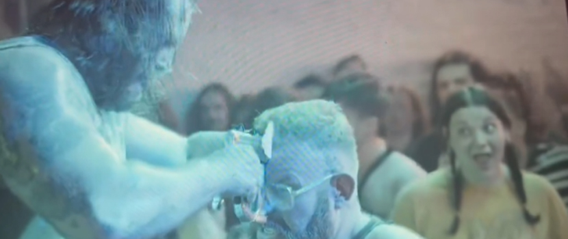 Watch Sanguisugabogg Staple A Sticker To A Fan's Head At Little Rock, AR Show