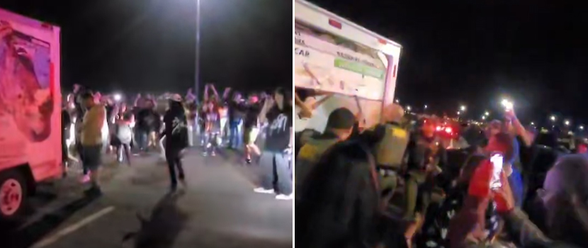 Watch Police Struggle To Stop Hemorage's U-Haul Truck Parking Lot Set Outside Of A Korn Show