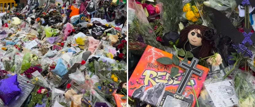 Flowers Left In Tribute To Ozzy Osbourne At Black Sabbath Bridge To Be Scattered Near His Grave