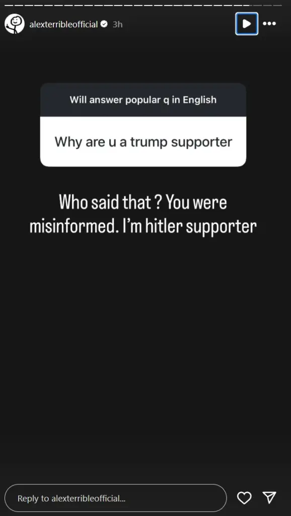 Alex Terrible on Instagram