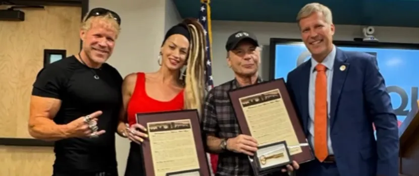 Bruce Dickinson (Iron Maiden) & Tanya O'Callaghan Receive The Keys To The City Of Albuquerque, NM