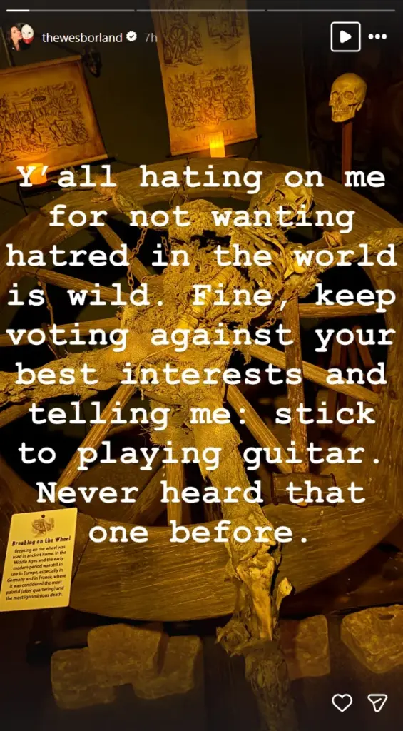 Limp Bizkit's Wes Borland On Instagram