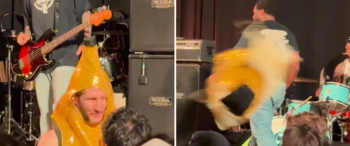 End It Called On The Audience To Tear Apart The Banana Costume Of A Fan At Their Toronto, ON Show Last Night End It Called On The Audience To Tear Apart The Banana Costume Of A Fan At Their Toronto, ON Show Last Night