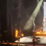 A Stage Curtain Caught Fire While Evanescence Were Performing "Calm Down" Last Night In Tampa, FL
