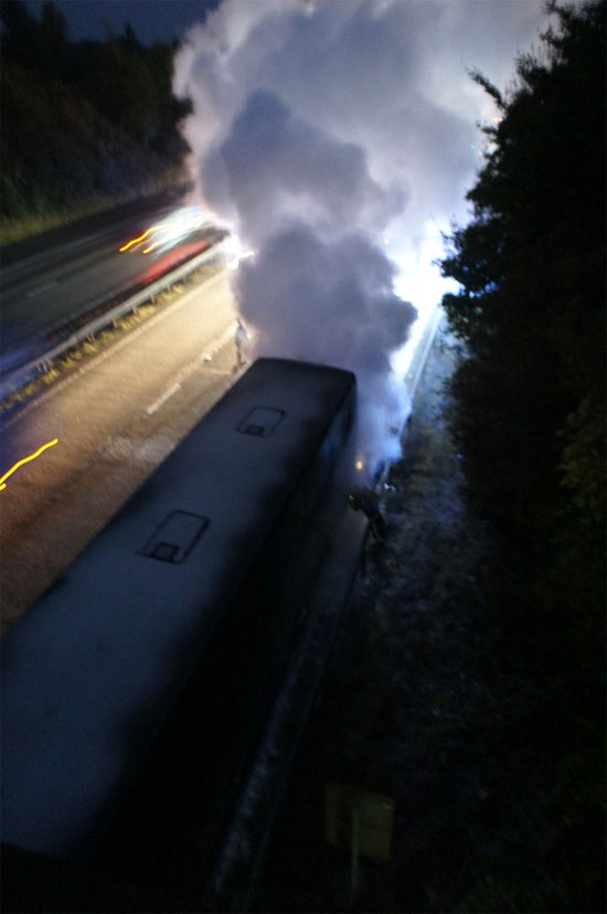 Between The Buried And Me's Bus On Fire In England
