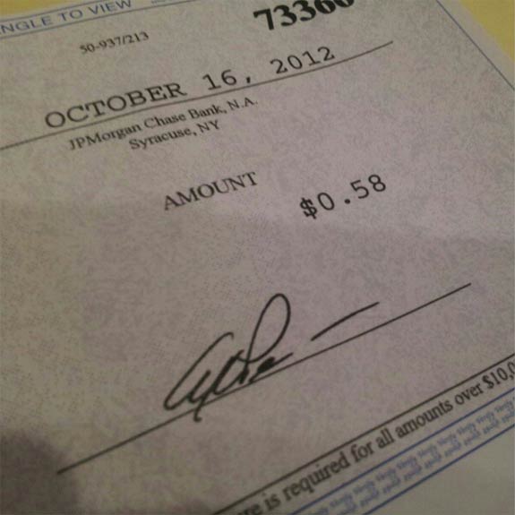 Mark Hunter Of Chimaira's Royalty Check Mark Hunter Of Chimaira's Royalty Check