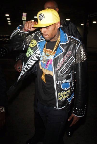 Chris Brown's Metal Jacket Chris Brown's Metal Jacket