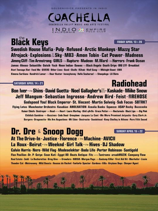 Coachella 2012 Announcement Flyer Coachella 2012 Announcement Flyer