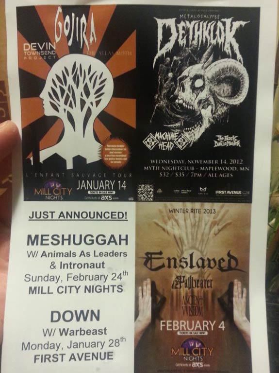 Meshuggah Tour Flyer