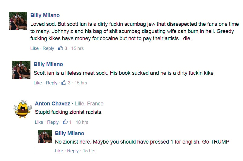 Billy Milano's Racist Comments