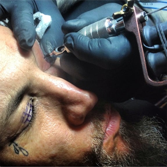 Brian Head Welch's Eyelid Tattoo