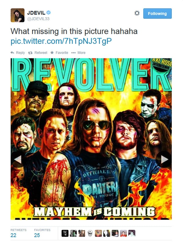 Jonathan Davis' Revolver Mayhem Fest Tweet